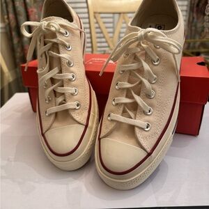 Classic Cream Canvas Athletic Shoes
